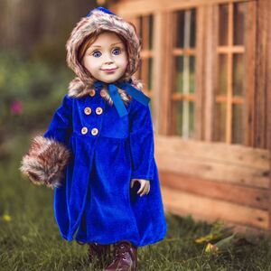 The Queen's Treasures 18In Doll Clothes Velvet Winter Polyester Fur Trimmed Coat